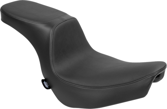 Drag Specialties Seats Predator 2-Up seat with vinyl cover for FLSB/FXLRS motorcycles, showing the black cushioned seat design.