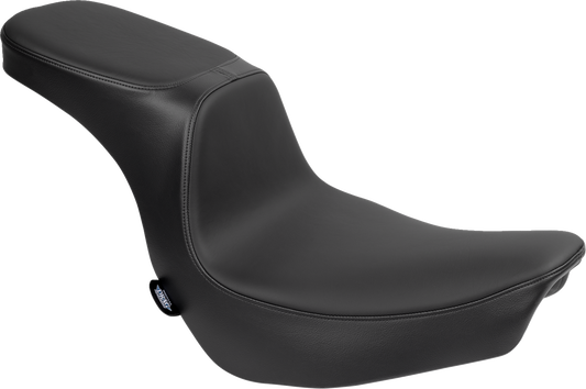 DRAG SPECIALTIES SEATS Predator 2-Up motorcycle seat with solar leather for FLSB/FXLRS 2018-2024, shown from side angle