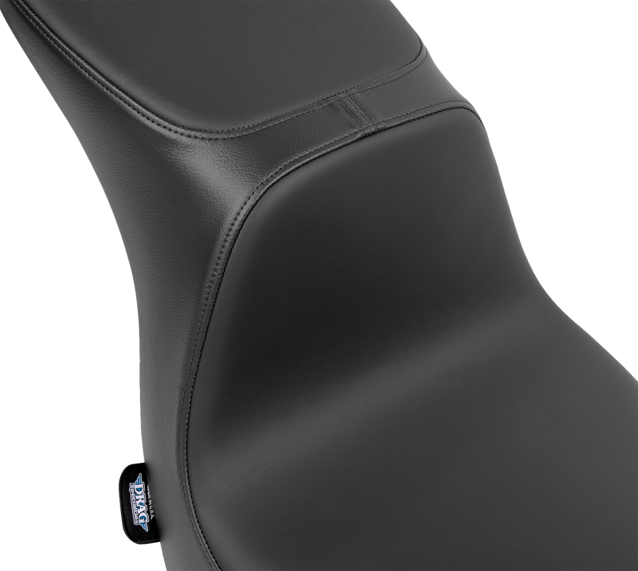 DRAG SPECIALTIES SEATS Predator 2-Up seat with solar leather for FLSB/FXLRS 2018-2024 motorcycle, showcasing the sleek design and material.