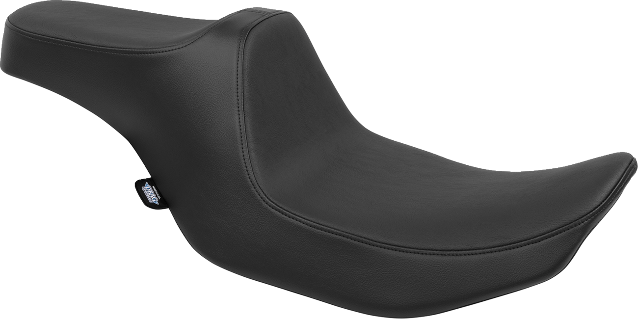 Black Predator III seat by Drag Specialties for FLT/FLH motorcycles, featuring smooth black upholstery and ergonomic design.