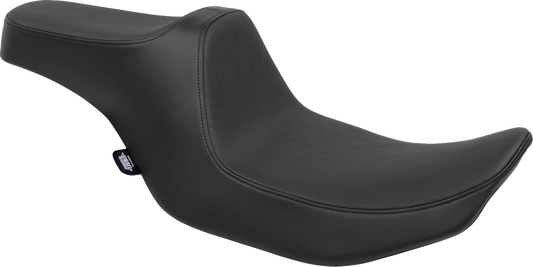 Black Predator III seat by Drag Specialties for FLT/FLH motorcycles, featuring smooth black upholstery and ergonomic design.
