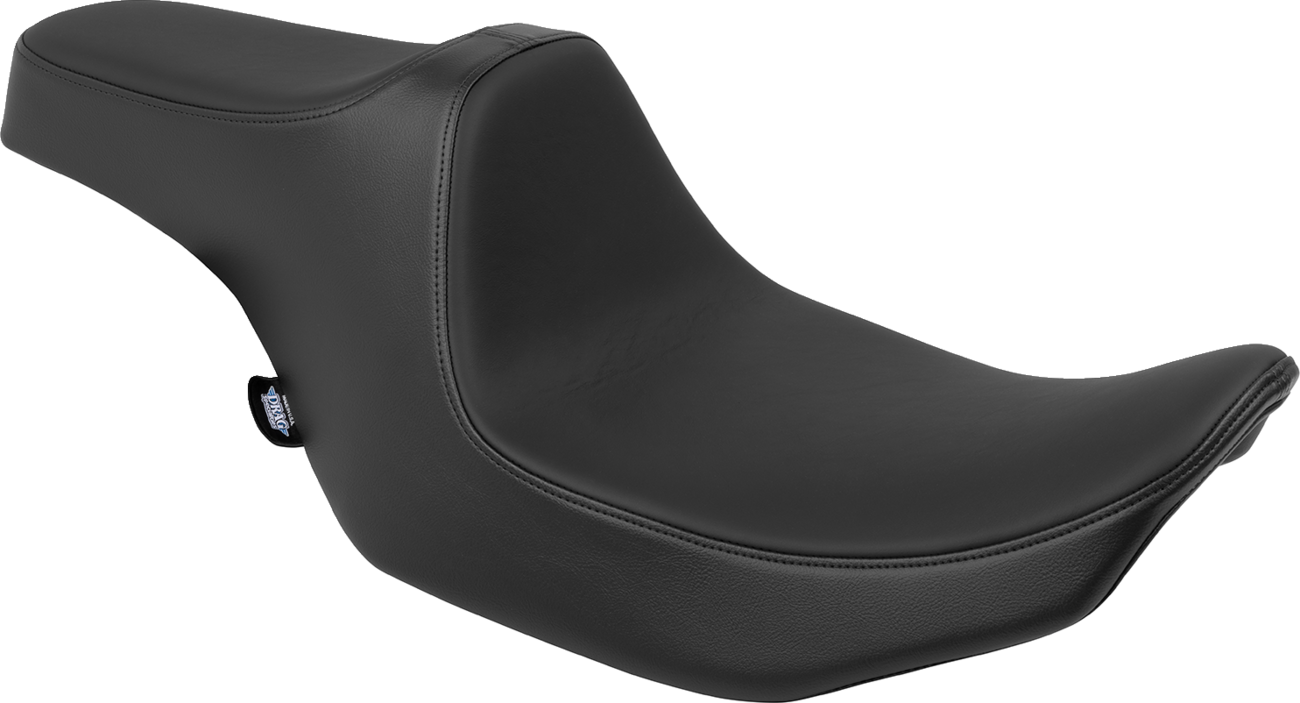 Black Solar Leather Drag Specialties Predator III seat for FLT/FLH 2023-2024 motorcycles, showcasing the sleek, contoured design.