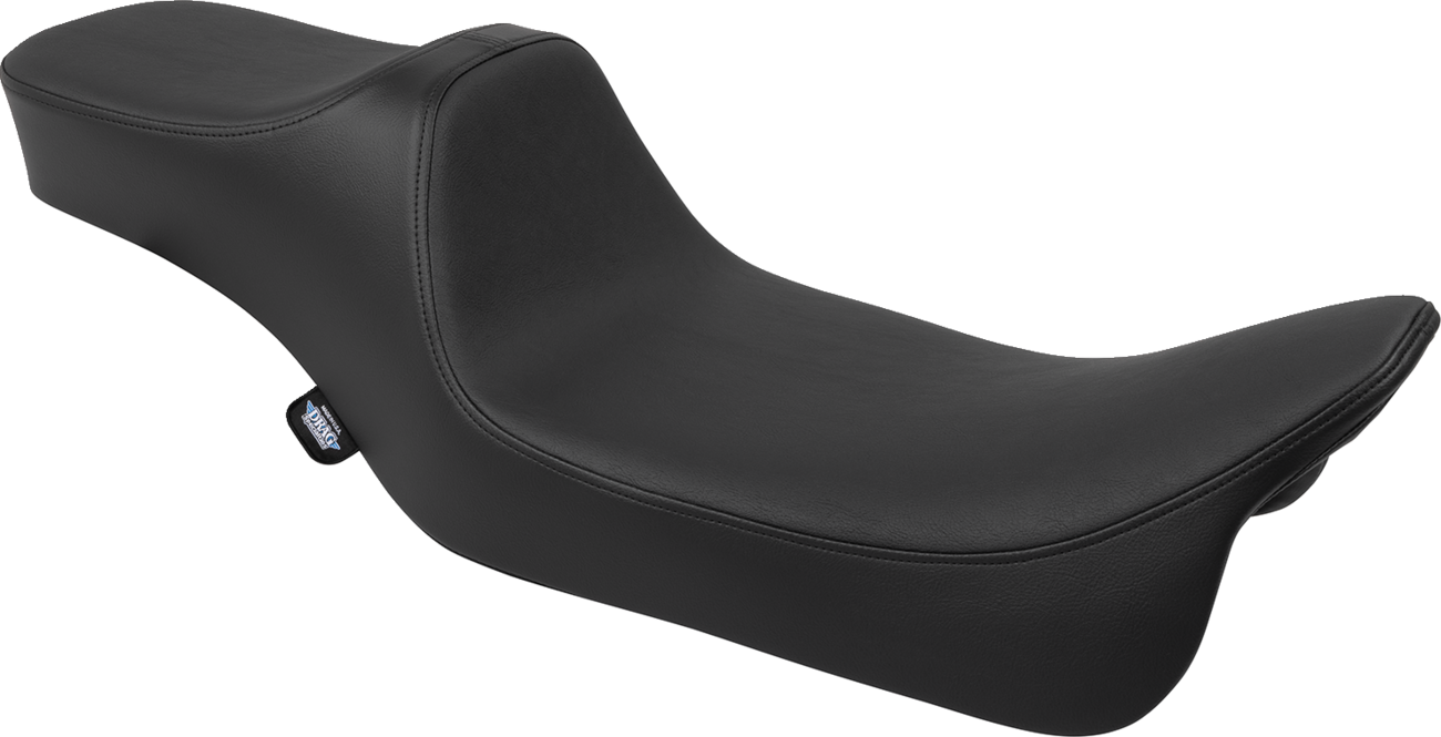 Black Drag Specialties Predator III Extended Reach Double Diamond seat for FLH/FLT motorcycles, fits 2008-2024 models.