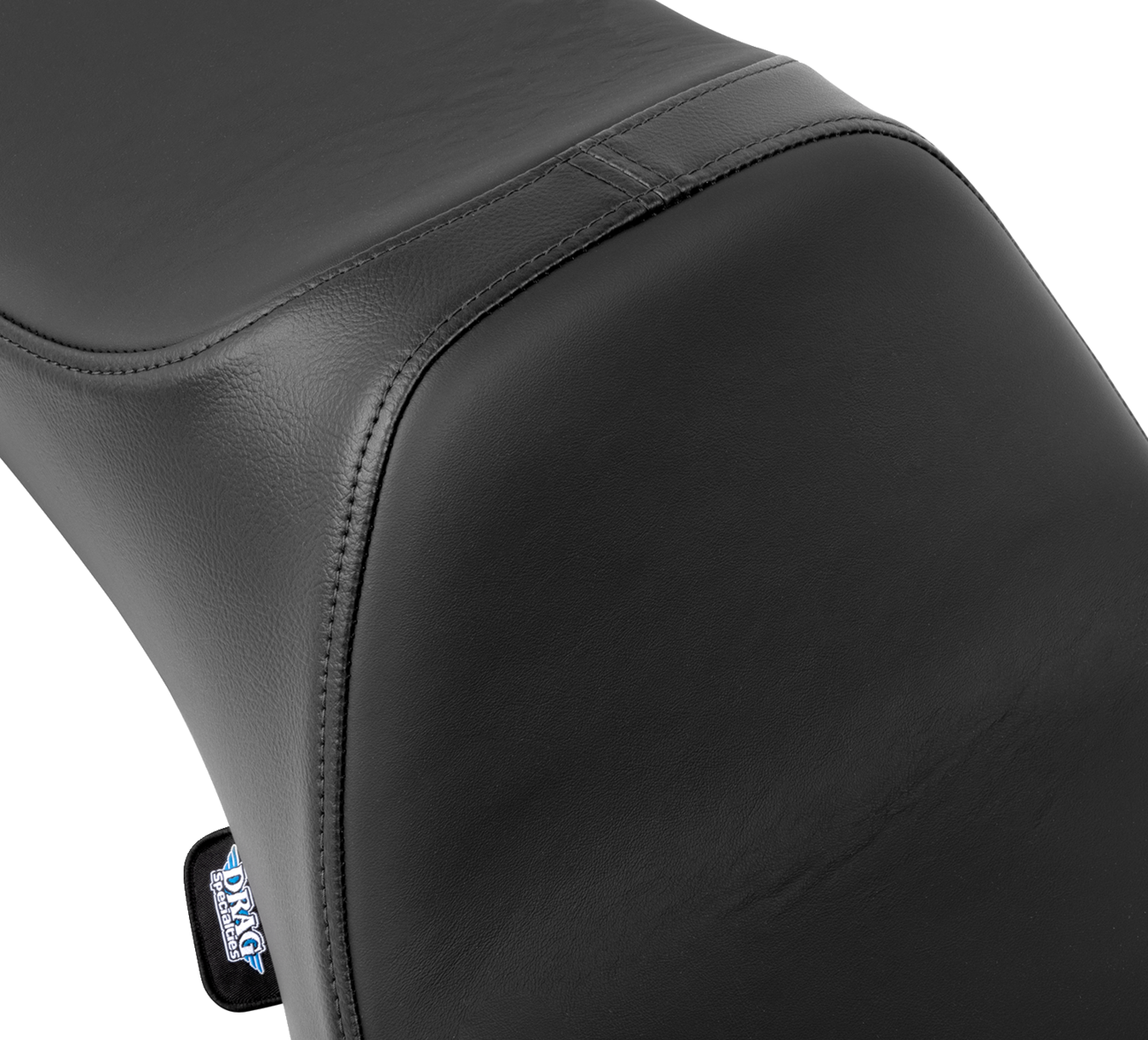 Black Solar Leather Drag Specialties Predator III extended reach seat for Harley FLH/FLT 2008-2024, designed for comfort and style.