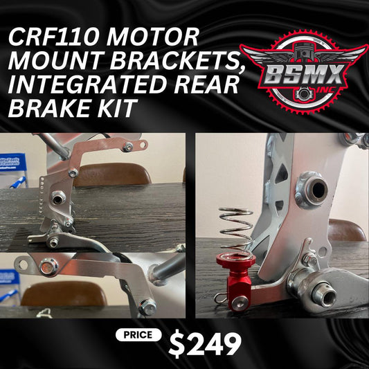 BSMX Inc. CRF110 Motor Mount Bracket with Integrated Rear Brake Kit - Howling Moto