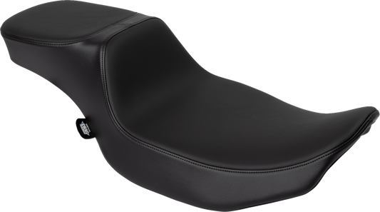 Drag Specialties Performance Predator 2-up motorcycle seat in solar leather for FLHX/FLTR '23-'24 models.