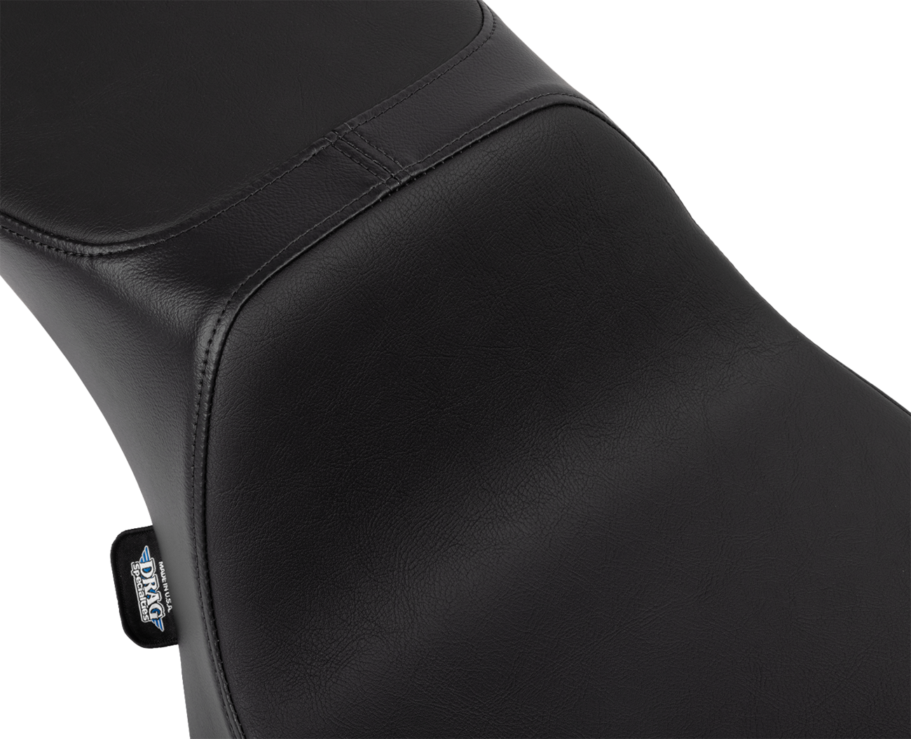 Drag Specialties Predator 2-up seat with extended reach for FLHX/FLTR motorcycles, featuring comfortable padding and sleek design.