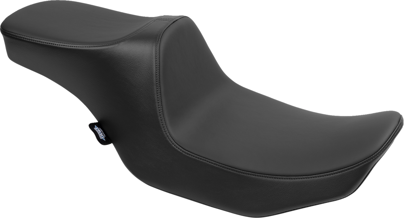 Drag Specialties Predator III 2-up motorcycle seat with vinyl and solar leather for Harley FLT/FLH 2023-2024, shown on a bike.