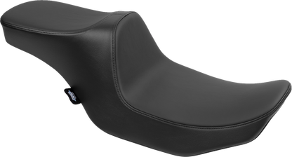 Drag Specialties Predator III 2-up motorcycle seat with vinyl and solar leather for Harley FLT/FLH 2023-2024, shown on a bike.