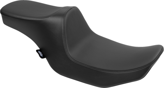 Drag Specialties Predator III 2-up motorcycle seat with vinyl and solar leather for Harley FLT/FLH 2023-2024, shown on a bike.