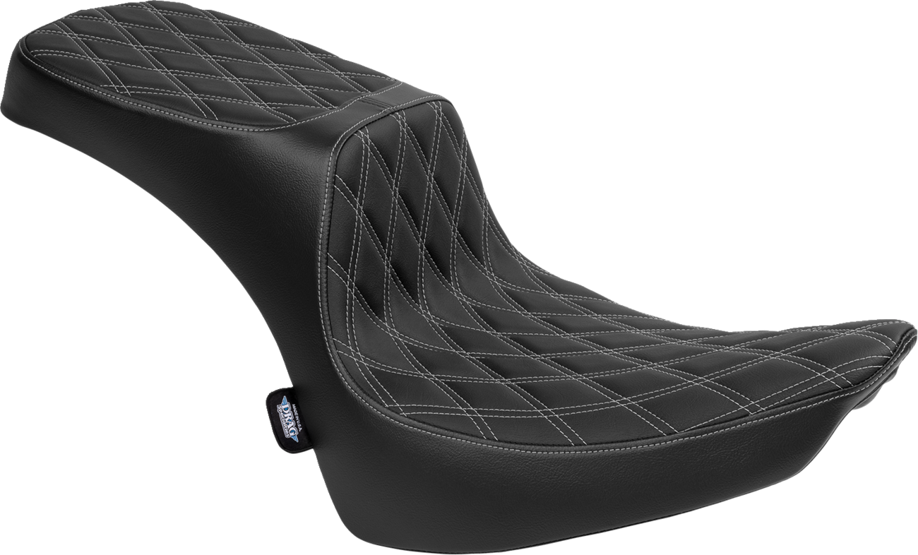 Performance Predator 2-up seat with vinyl cover for Harley FL models 2000-2017 by Drag Specialties Seats, motorcycle seating accessory.