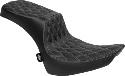 Performance Predator 2-up seat with vinyl cover for Harley FL models 2000-2017 by Drag Specialties Seats, motorcycle seating accessory.