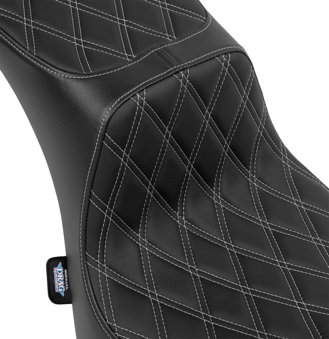 Performance Predator 2-up seat with vinyl cover for Harley FL models 2000-2017 from Drag Specialties Seats.