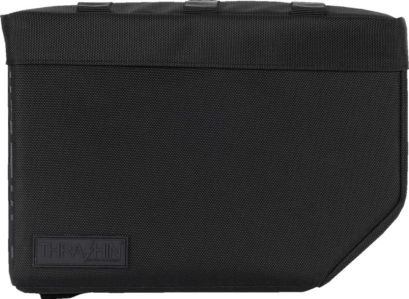 THRASHIN SUPPLY CO. 10-liter motorcycle saddlebag, essential leather saddlebag with buckles and straps, TSB-0020 model.