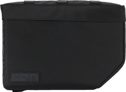 THRASHIN SUPPLY CO. 10-liter motorcycle saddlebag, essential leather saddlebag with buckles and straps, TSB-0020 model.