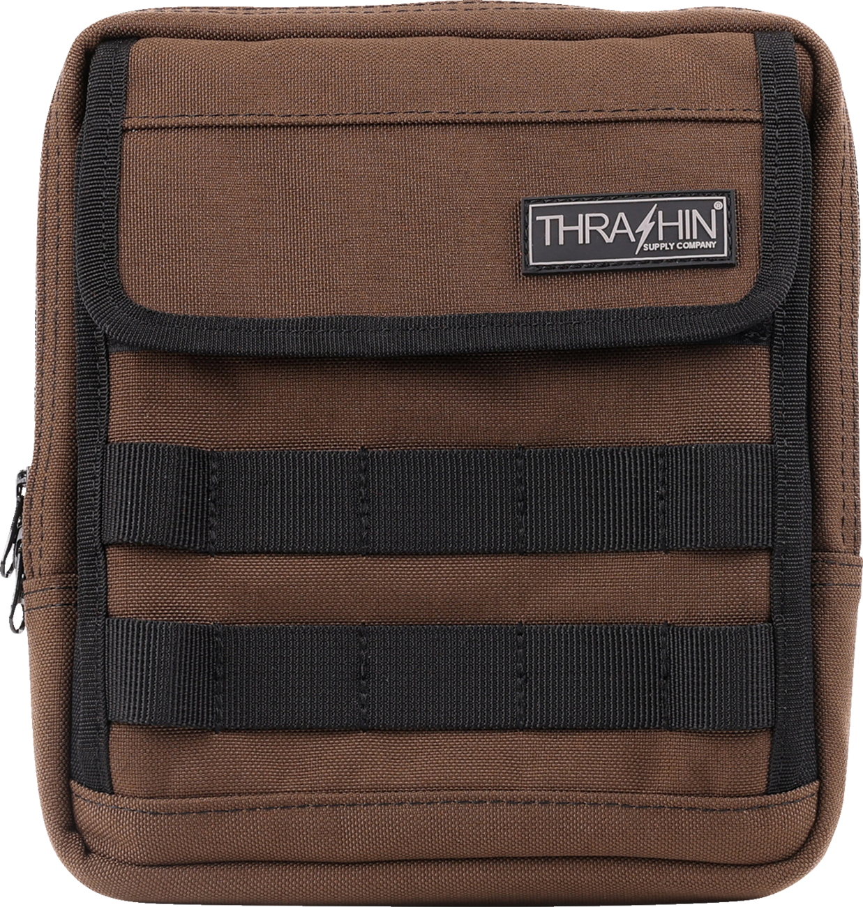 THRASHIN SUPPLY CO. Handlebar Bag Slim Brown THB-0032 - Compact Storage for Motorcycles