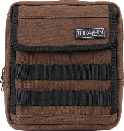 THRASHIN SUPPLY CO. Handlebar Bag Slim Brown THB-0032 - Compact Storage for Motorcycles