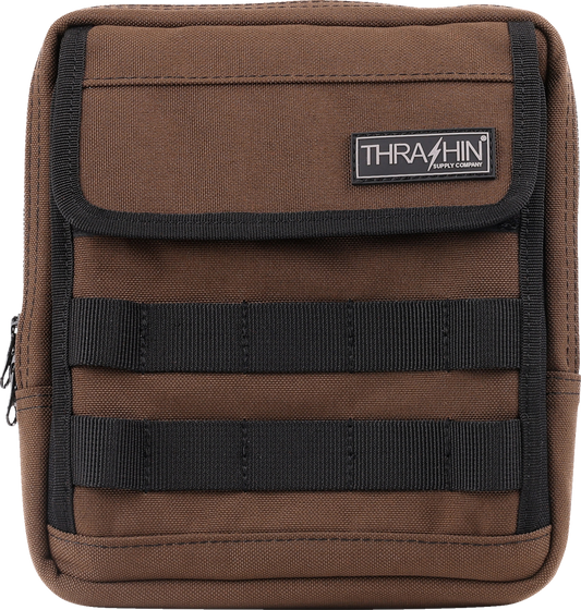 THRASHIN SUPPLY CO. Handlebar Bag Slim Brown THB-0032 - Compact Storage for Motorcycles