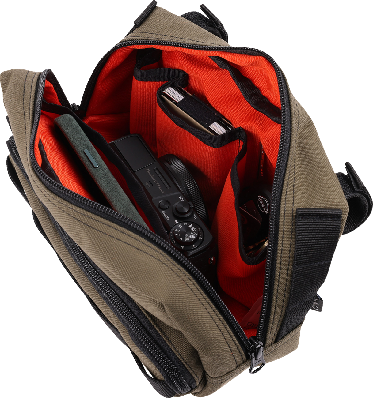 Green handlebar bag from THRASHIN SUPPLY CO., part of the Handlebar Bag Plus series, designed for bike storage.