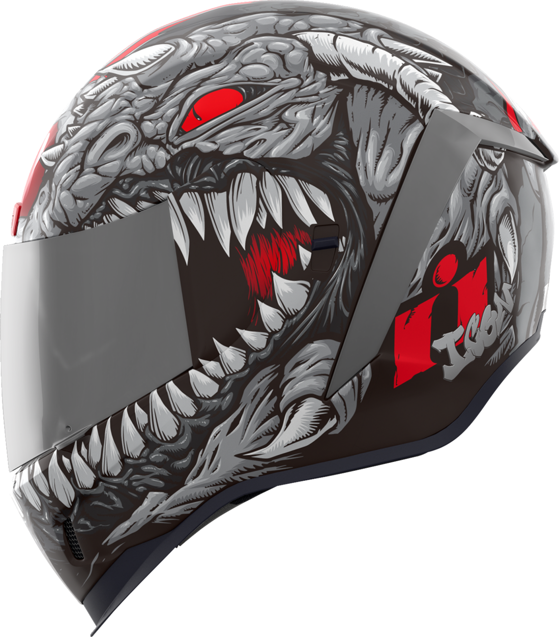 Bill's Exhausts ICON Airform™ Kryola Kreep MIPS® silver helmet in 2XL size, showing the helmet's sleek design and ventilation features.
