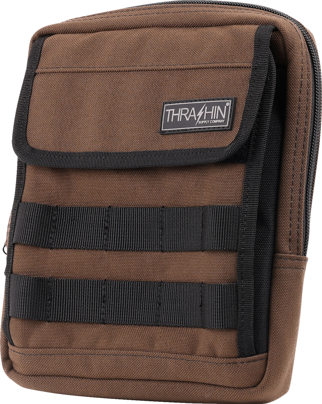 THRASHIN SUPPLY CO. Handlebar Bag Slim Brown THB-0032 - Compact Storage for Motorcycles
