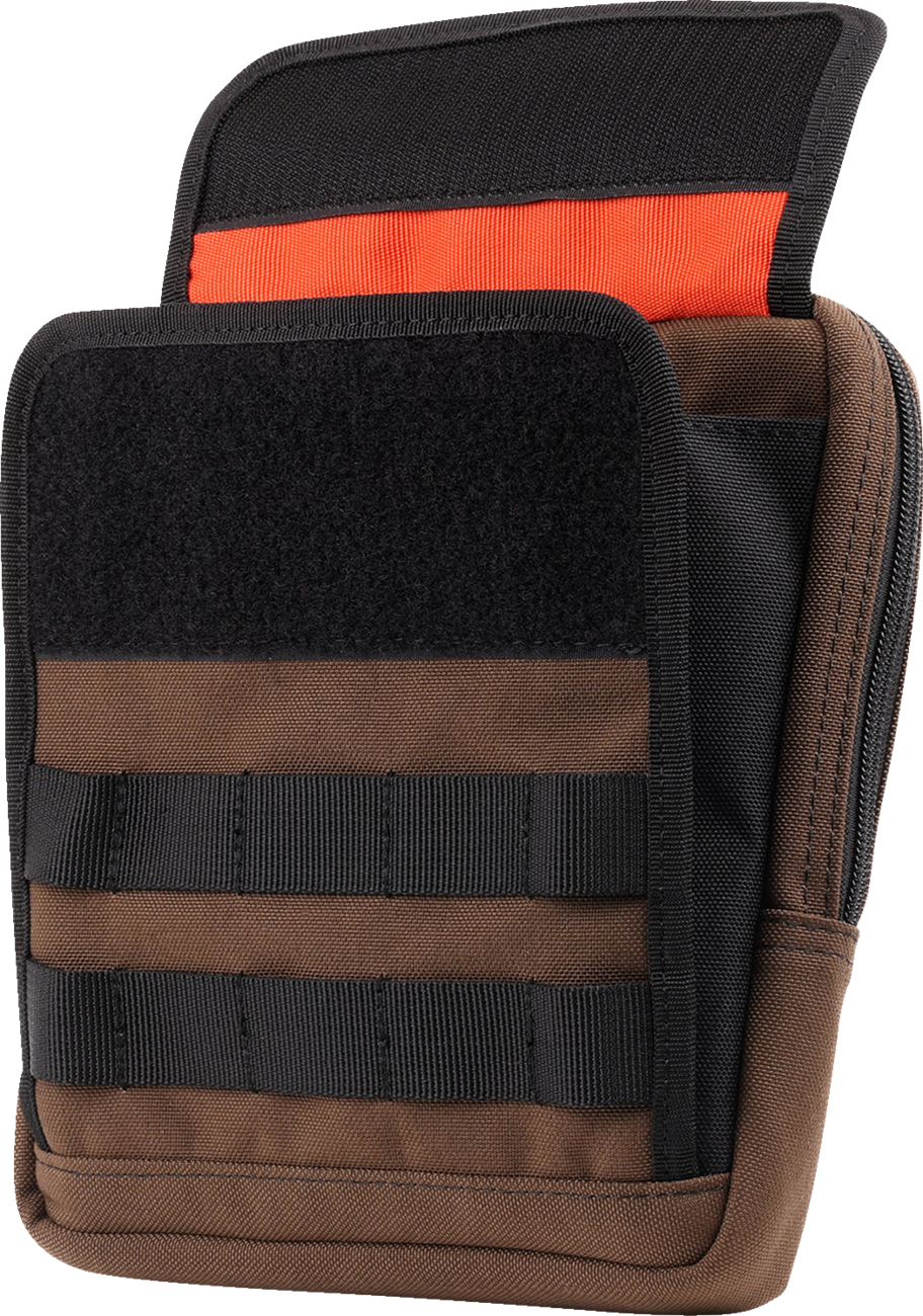 THRASHIN SUPPLY CO. Handlebar Bag Slim Brown THB-0032 - Compact Storage for Motorcycles