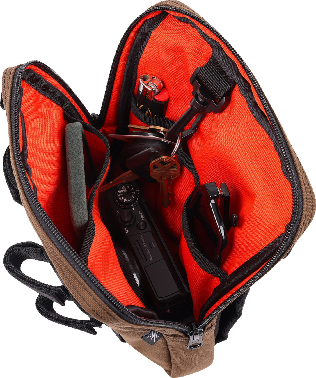 THRASHIN SUPPLY CO. Handlebar Bag Slim Brown THB-0032 - Compact Storage for Motorcycles