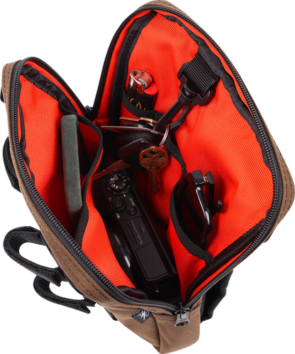THRASHIN SUPPLY CO. Handlebar Bag Slim Brown THB-0032 - Compact Storage for Motorcycles