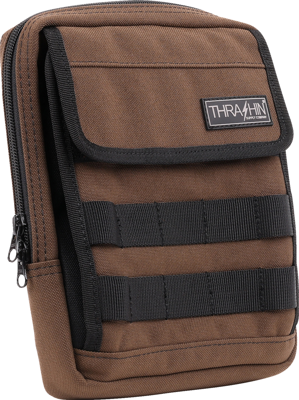 THRASHIN SUPPLY CO. Handlebar Bag Slim Brown THB-0032 - Compact Storage for Motorcycles