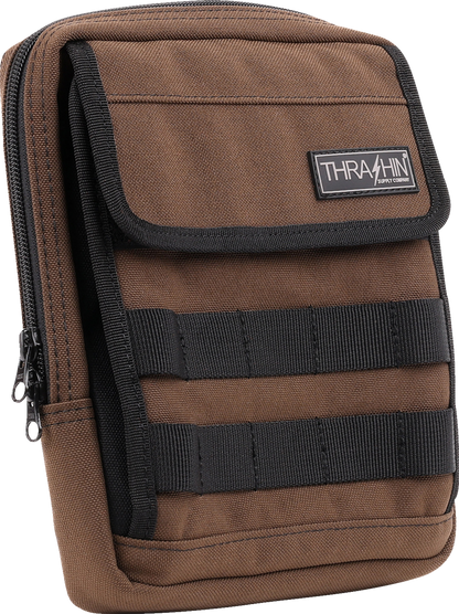 THRASHIN SUPPLY CO. Handlebar Bag Slim Brown THB-0032 - Compact Storage for Motorcycles