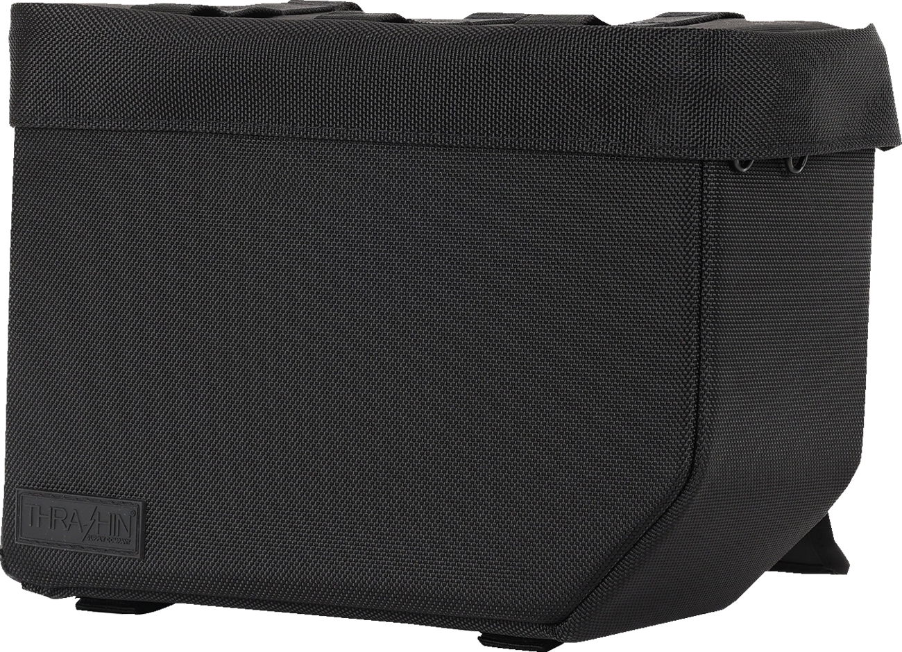 Waterproof motorcycle saddlebags from THRASHIN SUPPLY CO., Escape Base TSB-0021, with 18-liter storage and durable design.
