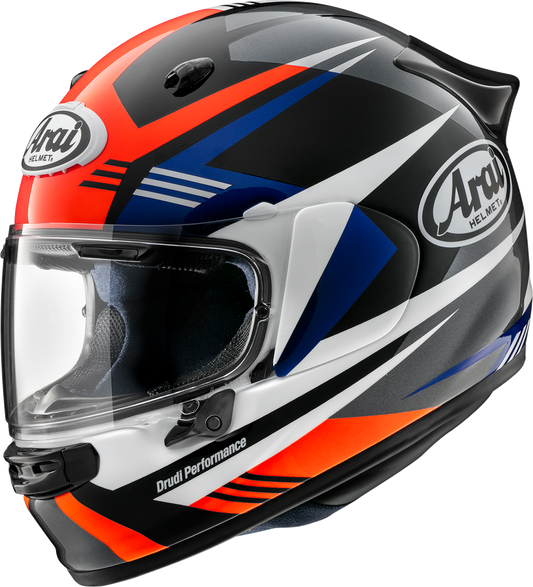 Red ARAI HELMETS Contour-X helmet in small size with sleek design, featuring the Mark style and part number 0101-18141.