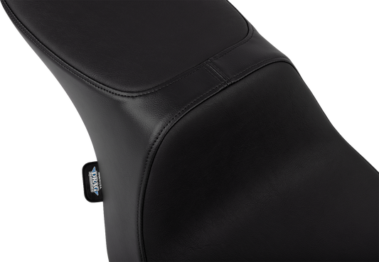 Drag Specialties Predator 2-Up motorcycle seat in smooth vinyl, designed for FLTR/FLHX models 2023-2024, without backrest.