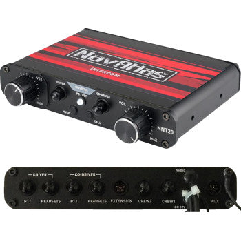 NAVATLAS intercom and radio headset kit for 2-seat vehicles in beige, includes headsets and communication devices from Bill's Exhausts.