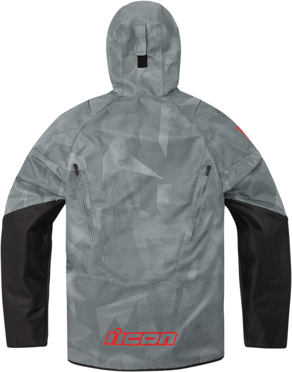 Bill's Exhausts ICON Airform Battlescar Gray Jacket in 4XL, with detailed design and combat-inspired style visible in the image.