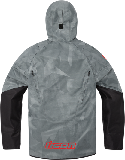 Bill's Exhausts ICON Airform Battlescar Gray Jacket in 4XL, with detailed design and combat-inspired style visible in the image.