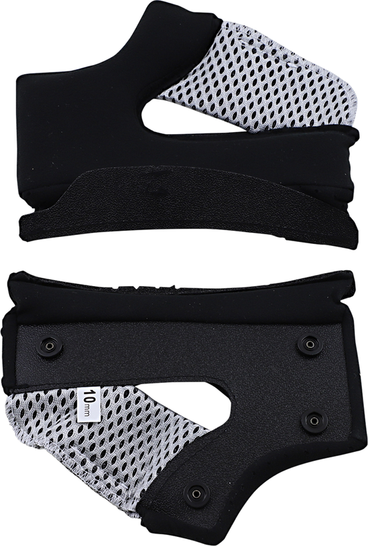 BILTWELL Gringo Cheek Pads for helmets, 10mm ECE certified, shown in black with padding and attachment points.