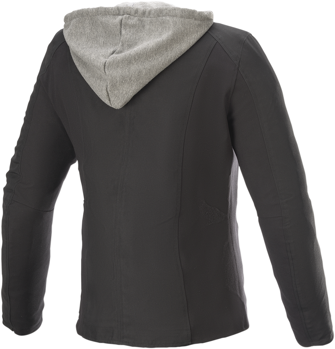 Black Alpinestars Stella Bond jacket in medium size, displayed on a hanger with visible zipper details and lightweight fabric.