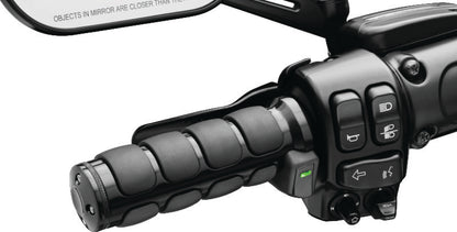 Kuryakyn Heated ISO Grips Dual Cable in gloss black, motorcycle handlebar grips with integrated heating elements and dual cables.