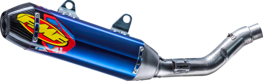 FMF Factory 4.1 RCT slip-on muffler for Kawasaki KX 250, anodized titanium with carbon cap, motorcycle exhaust part.