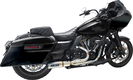 VANCE & HINES 2-into-1 High Output PCX™ Exhaust System in brushed finish for touring motorcycles, model 27321-22.