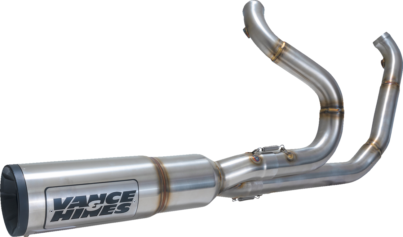 VANCE & HINES 2-into-1 High Output PCX™ Exhaust System in brushed finish for touring motorcycles, part number 27321-22.