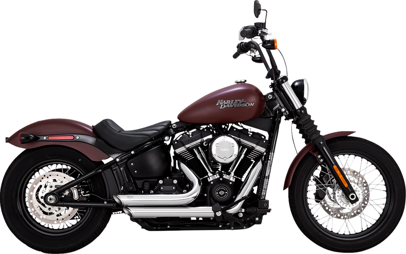 Chrome Vance & Hines Shortshots Staggered PCX exhaust system for motorcycles, featuring polished chrome finish and dual pipes.