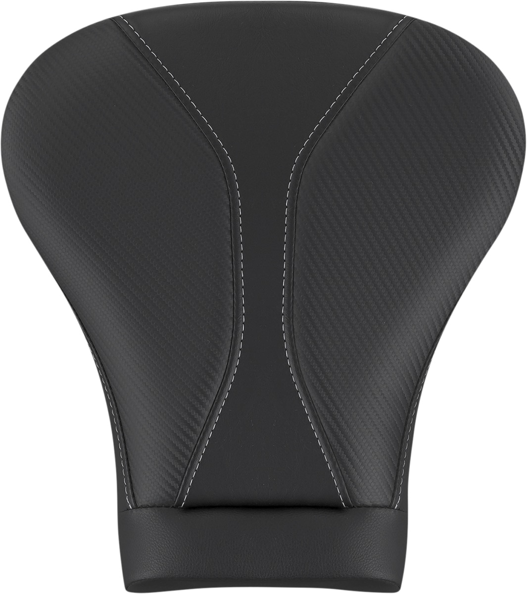 Black SADDLEMEN Dominator Pillion Pad for touring motorcycles, featuring gray stitching, compatible with FL models 2008-2023.