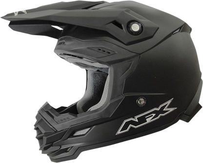 Bill's Exhausts AFX FX-19R matte black helmet in large size, featuring a sleek design and secure strap.