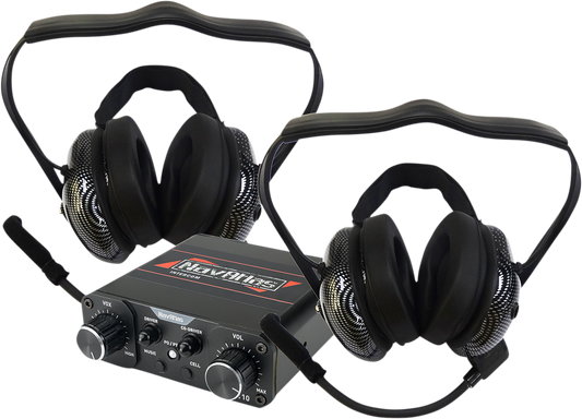 Bill's Exhausts NAVATLAS Intercom System behind-the-head headset with speakers, new in box, for motorcycle communication.