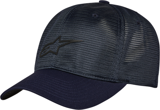 Alpinestars Flow Mesh Navy Hat in Small/Medium with breathable mesh design and curved brim