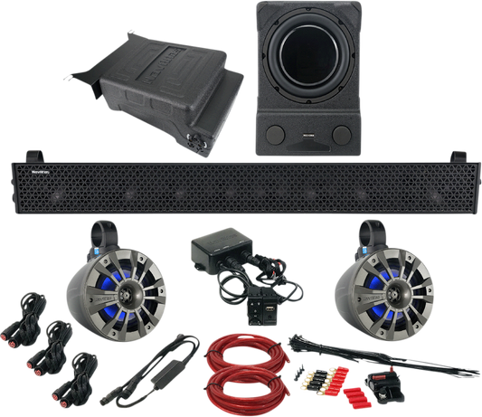 Bill's Exhausts NAVATLAS Audio Kit Zone 5 X3 X32ZONE5 engine component, with detailed wiring and control interface.