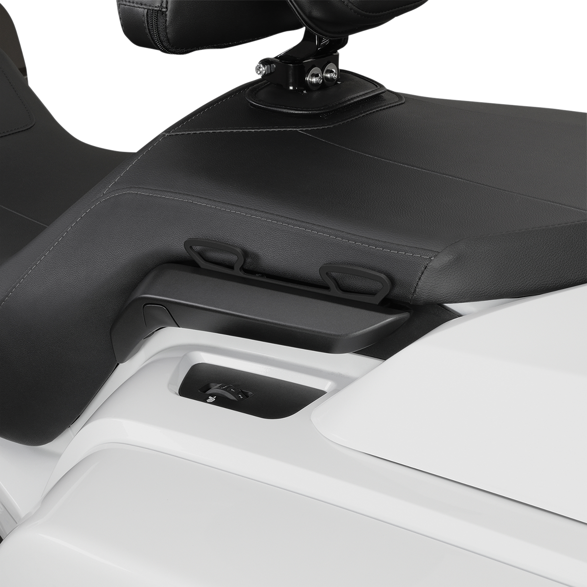 Bill's Exhausts Show Chrome tie-down brackets for GL1800 engine, featuring polished chrome finish and mounting hardware.