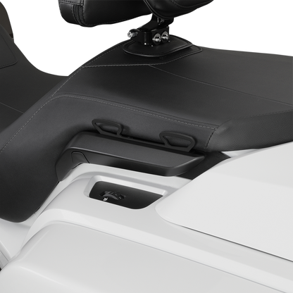 Bill's Exhausts Show Chrome tie-down brackets for GL1800 engine, featuring polished chrome finish and mounting hardware.